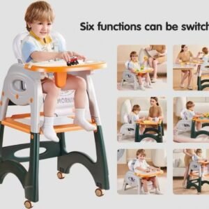 6-in-1 Baby High Chair | CAT Design Multifunctional Infant Feeding Chair | Chair & Table for Toddler | with Backrest & Plate Adjustment