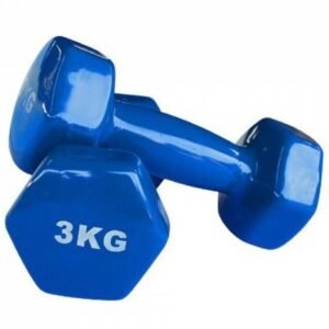 Vinyl 3 kg Dumbbell set 3 KG x 2 Pcs | Vinyl Coated Dubbell For Home Workouts - 3KG - 1 Pair