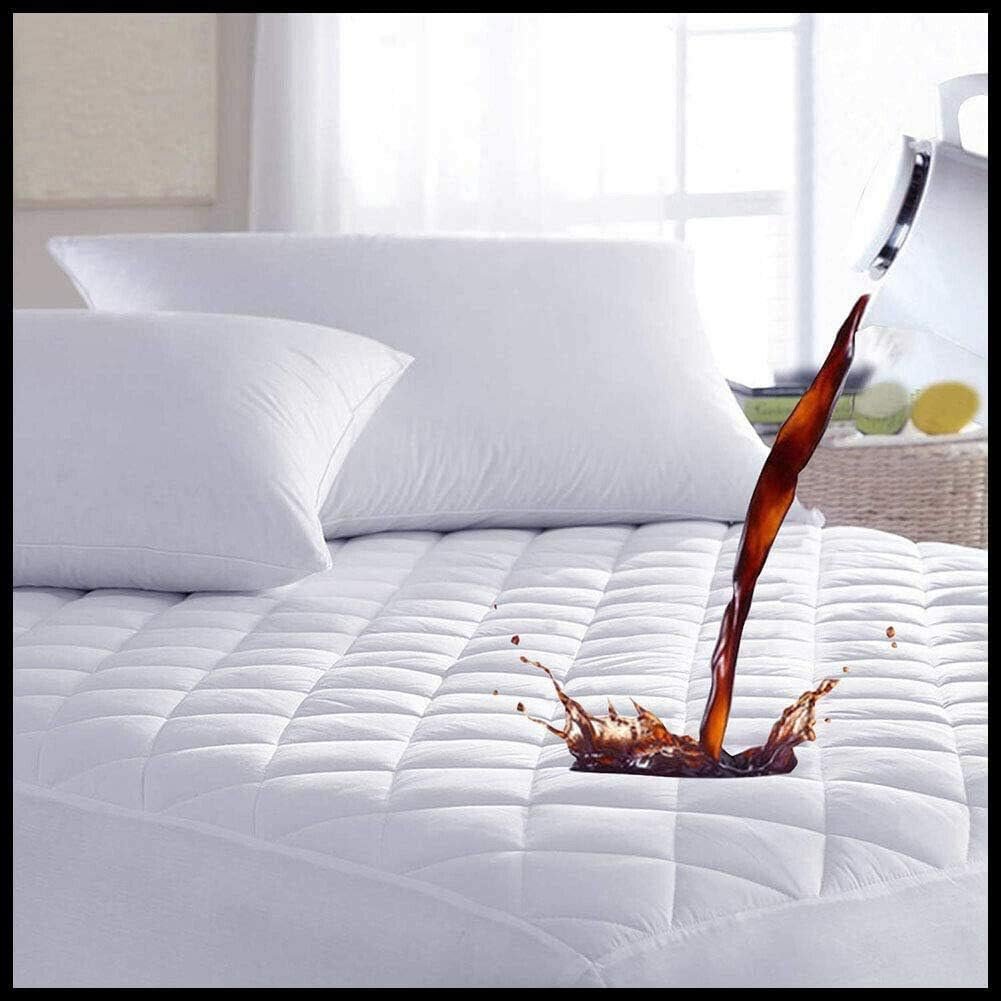 100% Waterproof Quilted Mattress Protector Fitted Cover Microfiber Quilted Topper fitted sheet
