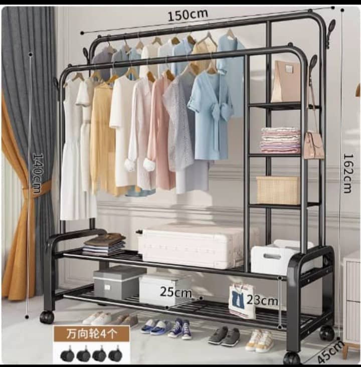 Double-pole Clothes Rack Household Clothes Rails- Hanger