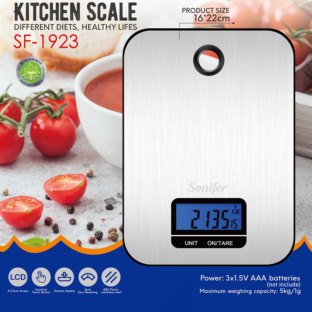 Stainless Steel 5Kg 11Lb Food Weighing Electronic Digital Kitchen Cooking Weight Scale