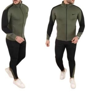 Mens Slim Fit Round Neck Crew Neck Panel Full Tracksuit Set Top & Bottom