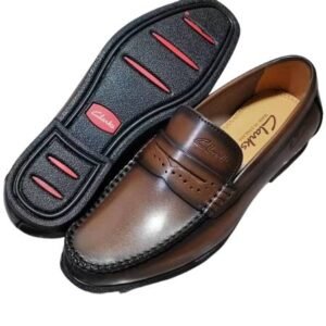 Men's Black Perforated Leather Slip-On Loafers