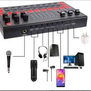 M9 USB Mixer Musical Professional Soundcard Audio Interface Studio Recording Sound Cards for Live Stream Broadcast Mobile PC