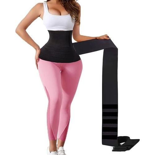Waist Trainer for Women Waist Wraps for Stomach Snatch Me Up Bandage Tummy Wrap Invisible Plus Size Trimmer Belt Sweat Body Shaper Snatcher 13.1ft Black (5meter)