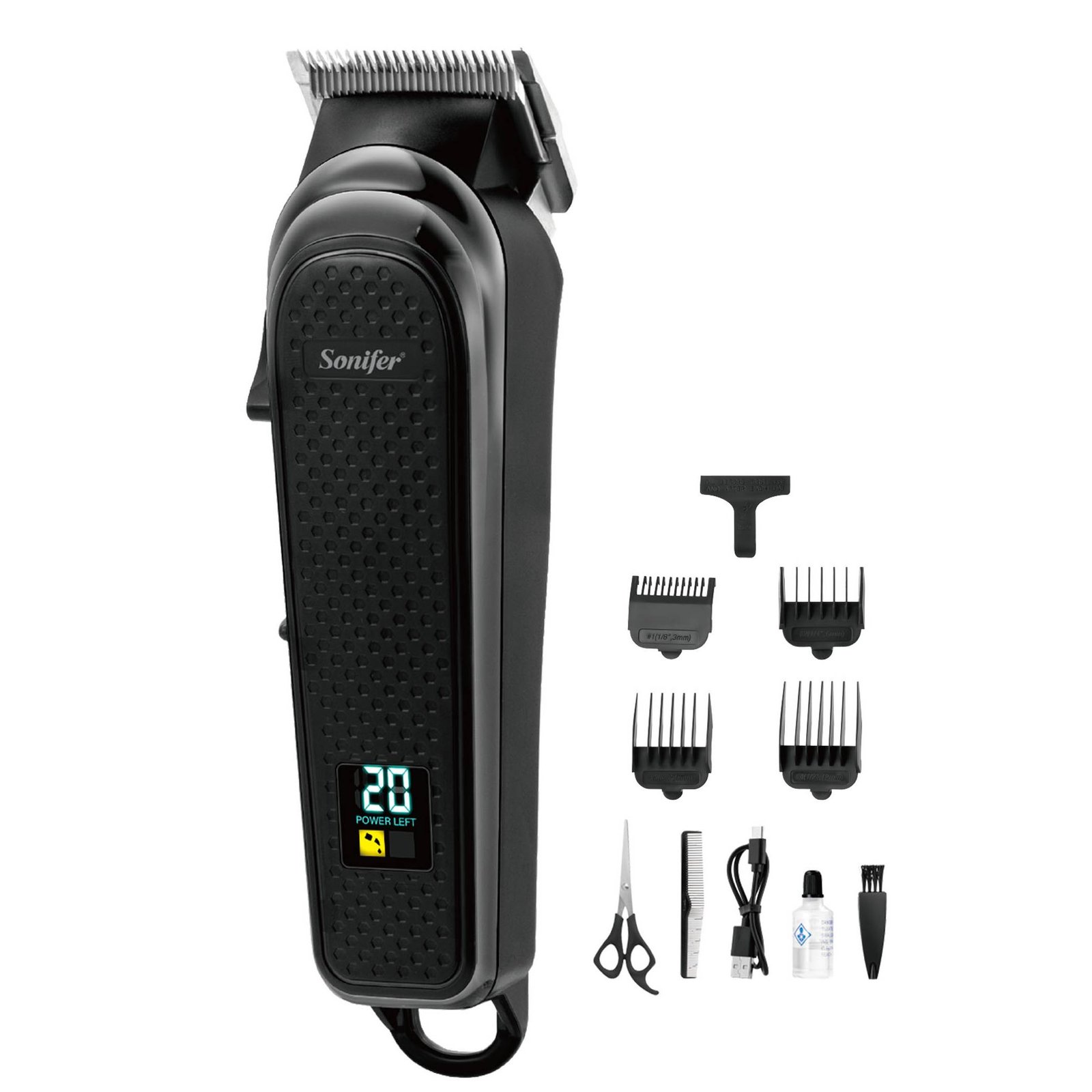 Sonifer SF-9636 Hair Clipper: 2000mAh, Cord/Cordless, Carbon Blade