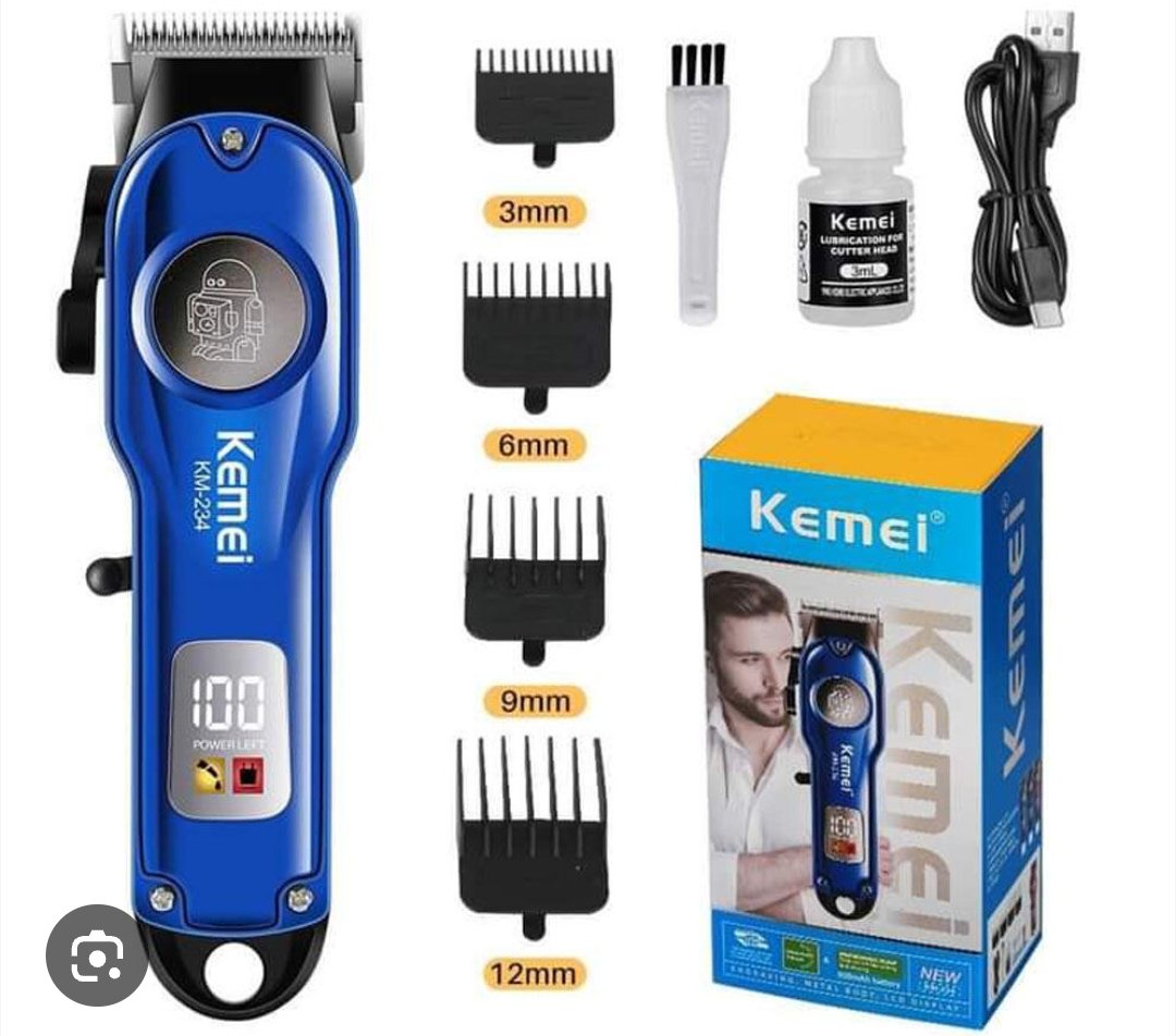 KEMEI 234 Professional Hair Clippers for Men Cordless Barber Trimmer Electric Trimmer for Men Hair Cutting Machine Kit LED Display USB Rechargeable